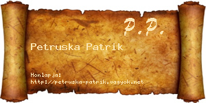 Petruska Patrik névjegykártya